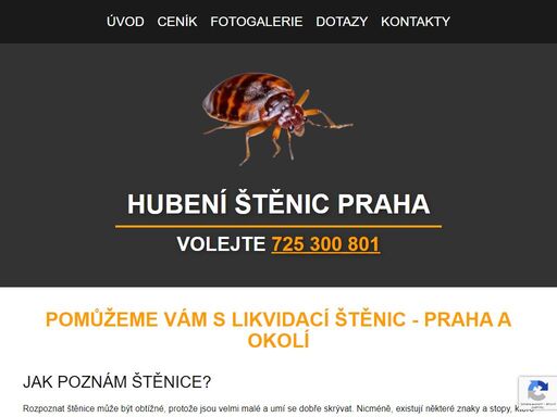 profesionální hubení štěnic. praha a okolí. volejte 725 300 801.