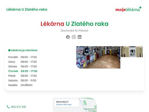 www.lekarnauzlatehoraka.cz