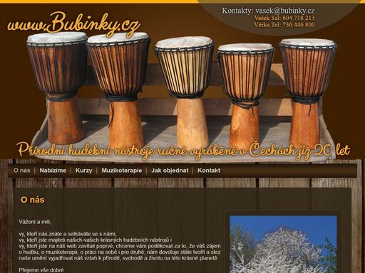 bubinky.cz - přírodní hudební nástroje ručně vyráběné v čechách již 20 let