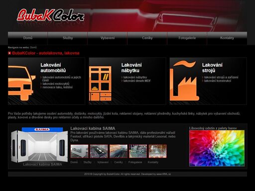 bubakcolor - lakujeme automobily, motocykly, kola, stroje, nábytek, reklamní předměty