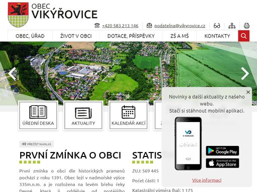 oficiální stránky obce vikýřovice