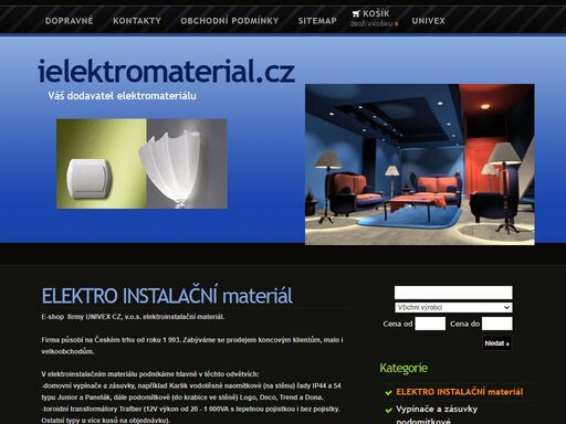 univex - elektroinstalační materiál e-shop ielektromaterial.cz