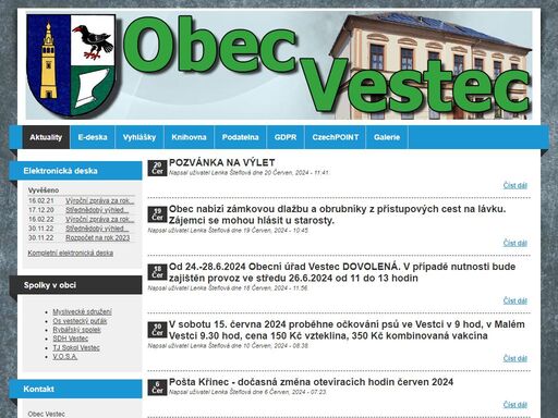 www.obecvestec.cz