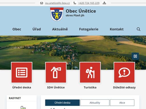 oficiální stránky obce únětice