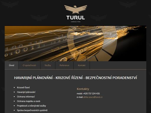 specializujeme se na krizové řízení, havarijní plánování, outsourcing bezpečnostních služeb a ochranu informací osob a majetku.