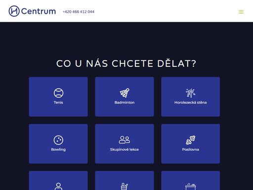 h centrum je sportovní centrum ve městě pardubice. u nás můžete zkusit tenis, posilovna, wellness, badminton, horolezectví - lezecká stěna, bowling, sauna, privátní vířivka a mnoho dalšího.