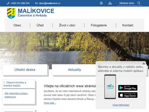 oficiální stránky obce malíkovice
