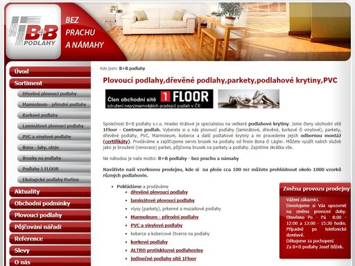 pokládáme a prodáváme veškeré podlahové krytiny - plovoucí podlahy ( laminátové,dřevěné,vinylové ),parkety,palubky,pvc či marmoleum.výrobky fi. bona. 