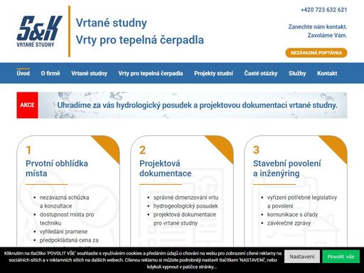vrtané studny s&k. vrtáme studny a;vyhledáváme vodu po celé čr. zajistíme hydrogeologický posudek a;projekt vrtané studny, vlastní vrtání, vypažení, vystrojení.