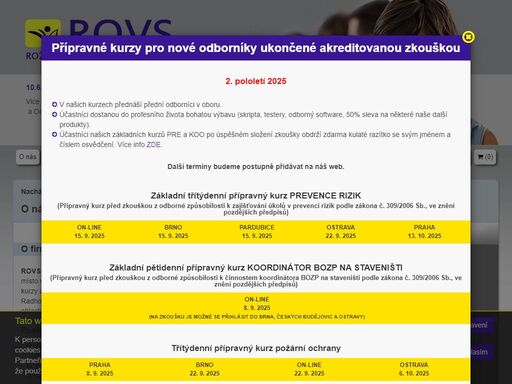 nabízíme kurzy,semináře,rekvalifikace,prevence rizik,koordinátor bozp a další