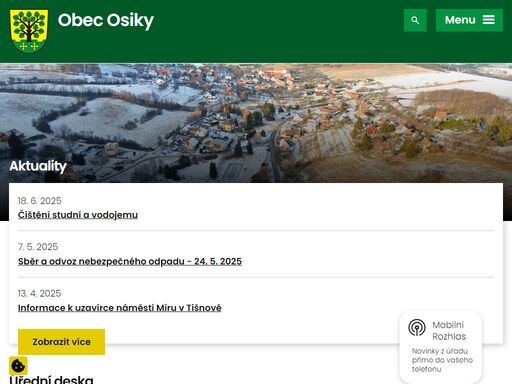 obec osiky se nachází v okrese brno-venkov v jihomoravském kraji. zjistěte o nás více. prohlédněte si aktuality a nová oznámení na úřední desce.