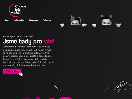 jsme firma z vrchlabí, která tvoří grafiku, vnitřní i venkovní reklamu, tiskoviny, polepy aut, potisk textilu a další grafické práce.