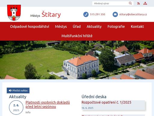 oficiální stránky městyse štítary