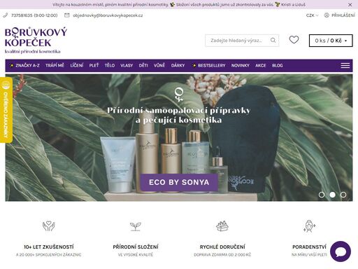 borůvkový kopeček - to je kouzelné místo plné kvalitní přírodní kosmetiky. složení produktů jsme už zkontrolovaly za vás. dopřejte své pleti to nejlepší.