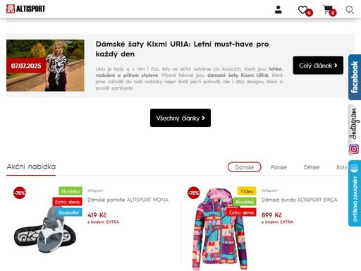 altisport - oblečení, obuv - slevy až -70%