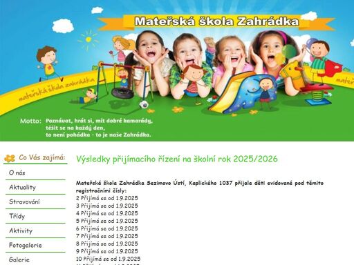 mateřská škola zahrádka, sezimovo ústí