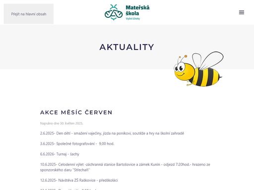 oficiální stránky mateřské školy ve vyšních lhotách