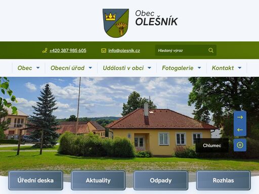 oficiální stránky obce olešník