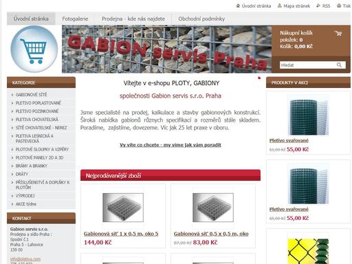 gabion servis - eshop a prodejna v praze 5. gabiony, pletivo, svařovaná chovatelská pletiva na voliéry, sloupky, brány a další sortiment pro váš plot.