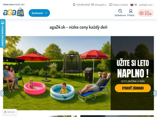aga24.sk, trampolíny, hračky, mobily