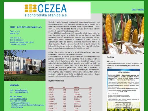 webová prezentace společnosti cezea 