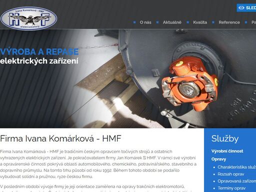 jan komárek - hmf: výroba a repase elektrických zařízení. stroje, čerpadla, svářečské agregáty, alternátory, transformátory a ruční nářadí.