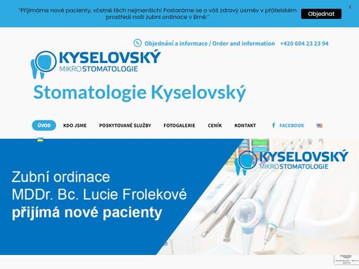 nabízíme komplexní stomatologické služby v brně včetně ošetření zubního kazu, endodoncie, protetiky a estetické stomatologie.