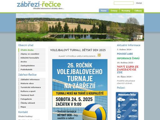 internetové stránky obce zábřezí-řečice
