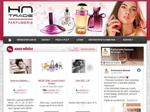 prodej parfémů a dekorativní kosmetiky značek clarins, artdeco, pupa, juvena, bourjois, mako butterfly a ukázky dekorativního líčení