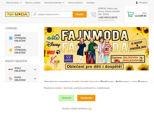 e-shop a kamenná prodejna nejen dětského oblečení wolf, kugo, disney a dalších značek za skvělé ceny! v prodeji softshellové bundy a kalhoty wolf a kugo, flísové mikiny wolf, dětská pyžama disney a wolf, dětské zimní bundy neverest a kugo a další....