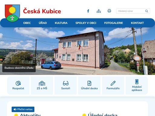 oficiální stránky obce česká kubice