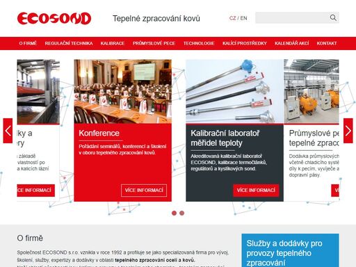 společnost ecosond s.r.o. vznikla v roce 1992 a profiluje se jako specializovaná firma pro vývoj, školení, služby, expertizy a dodávky v oblasti tepelného zpracování ocelí a kovů.