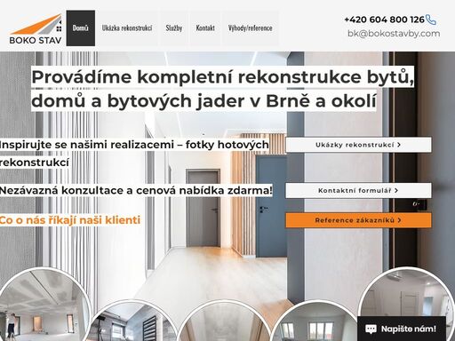 specialisté na rekonstrukce – férové jednání, profesionální přístup, skvělé reference. www.bokostavby,cz