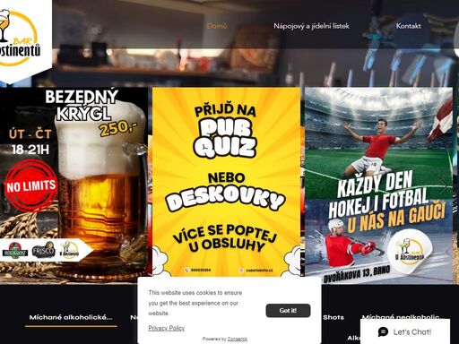 navštivte bar u abstinentů na dvořákově ulici v brně – místo, kde se spojuje relaxace, sport a zábava. u nás si vychutnáte pivo, originální shoty i širokou nabídku alkoholických nápojů, a to vše v pohodové atmosféře. sledování fotbalu a hokeje na velkoplošné obrazovce je u nás zážitkem. přijďte s přáteli a užijte si nezapomenutelný večer plný pohody! jsme koktejlový bar v brně