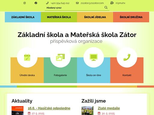 oficiální stránky základní školy a mateřské školy zátor,
příspěvková organizace