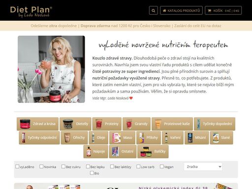 diet plan by lada nosková. čisté a nutričně vyvážené produkty navržené nutričním terapeutem. kuchařka vyladěno na talíři. doprava zdarma.
