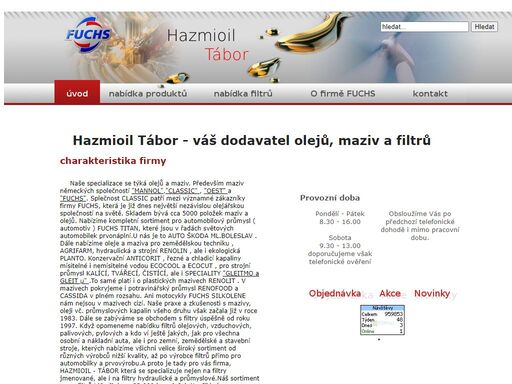 reseller of oils, lubricants and filters, authorized fuchs dealer for south bohemia, radoslav hazmuka