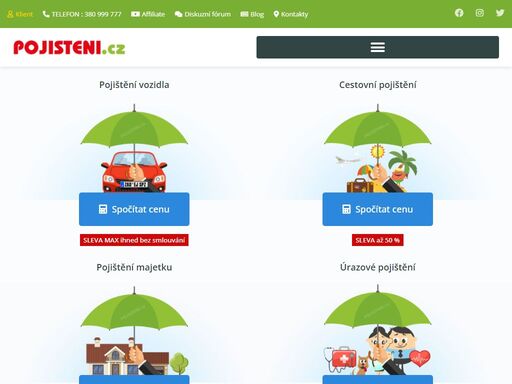 on-line nabídka pojištění aut, cestování, úrazu, majetku, domácnosti, odpovědnosti, zvířat, právní ochrany. rychlé online sjednání bez chození na pobočku.