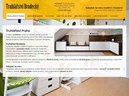 truhlářství brodecký praha 4 vyrábí nábytek, vestavěné skříně, kuchyně, dveře, schody a bytové doplňky z masivního dřeva i deskových materiálů. spolupracujeme s bytovými designéry a architekty.