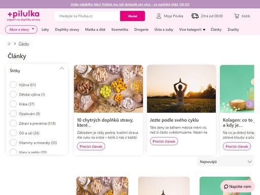 pilulka je nejsnazší cesta ke zdraví. podporujeme prevenci, udáváme trendy moderního lékárenství a nabízíme vše pro zdravé tělo, sebevědomí i domov. 