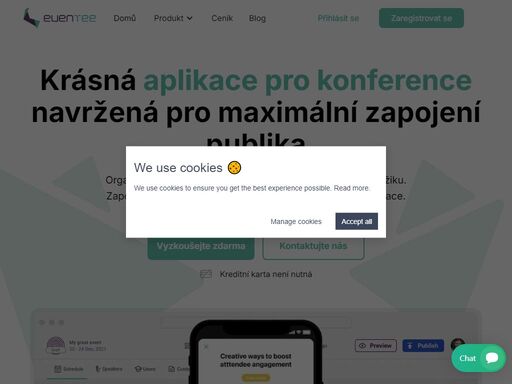 uživatelsky nejpřívětivější aplikace pro konference. organizujte eventy během chvilky a zapojte publikum. networking, social wall, živé q&a, notifikace...