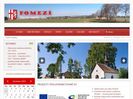 oficiální stránky obce pomezí