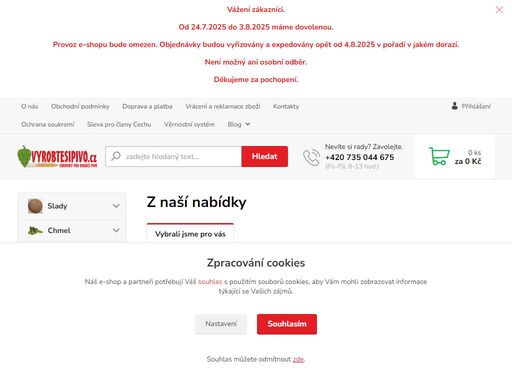 suroviny pro domácí výrobu piva