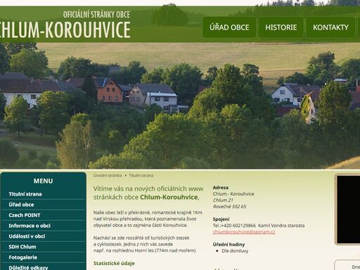 oficiální stránky obce chlum-korouhvice