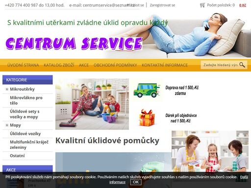 prodej kvalitního mikrovlákna, mopů a úklidových vozíků.