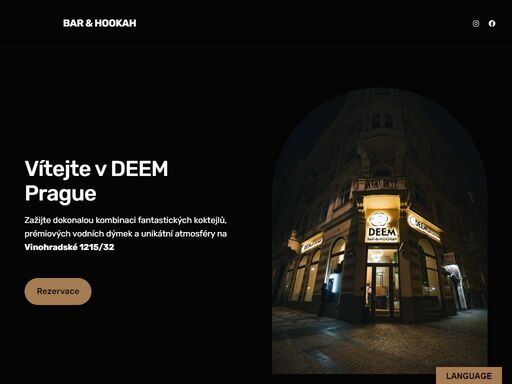 deem prague – koktejlový a shisha bar v centru prahy, vinohradská 1215/32. prémiové drinky, vodní dýmky, lounge atmosféra na příjemné rande nebo firemní večer.