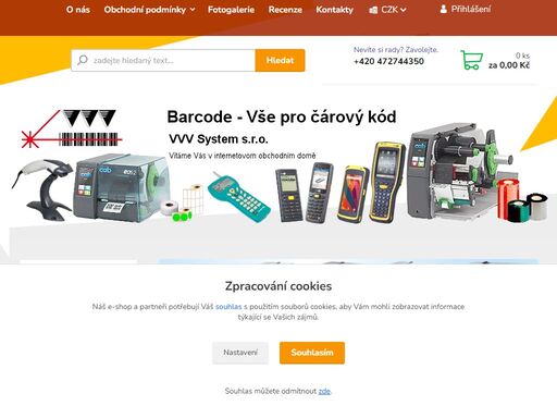vše pro čárový kód - snímače od firem honeywell, metrologic, cipherlab, canmax, numa, tiskárny od firmy cab, programy pro tisk etiket od firem cab, teklynx, tharo, spotřební materiály, terminály pro sběr dat od firem cipherlab, nordicid a honeywell.