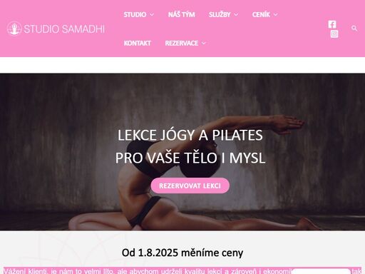jógové studio samádhi v újezdě nad lesy (praha 21). lekce jógy a pilates pro tělo a mysl. prostor pro praktikování, meditaci a relaxaci. lekce jako: power jóga, jóga pro začátečníky, jóga pro zdraví, jemná jóga, vinyasa jóga, pilates a další. skupinové lekce, tématické workshopy, semináře či individuální lekce.