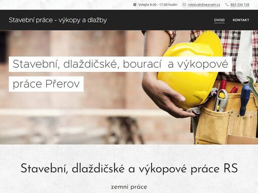 výkopy přerov, dlažby, stavební práce, výkopové práce, bourací práce, pokládka dlažby