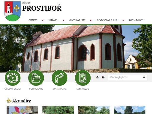oficiální stránky obce prostiboř